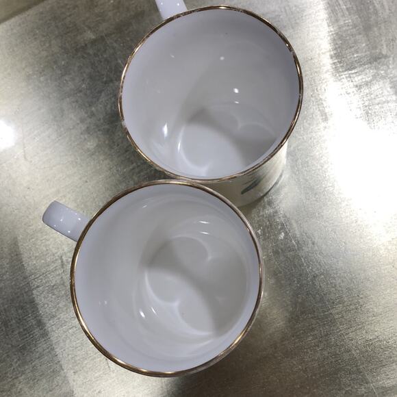 Pair of Royal Sutherland Fruit Motif Fine Bone China Gold Edge Coffee Mugs - Picture 5 of 6